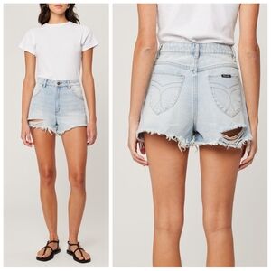 ROLLA'S Light Wash Distressed High-Rise Jean Shorts